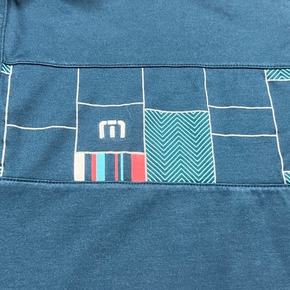 Travis Matthew XXL Patchwork Navy Golf Polo Shirt Performance Stretch Shirt - Picture 5 of 8